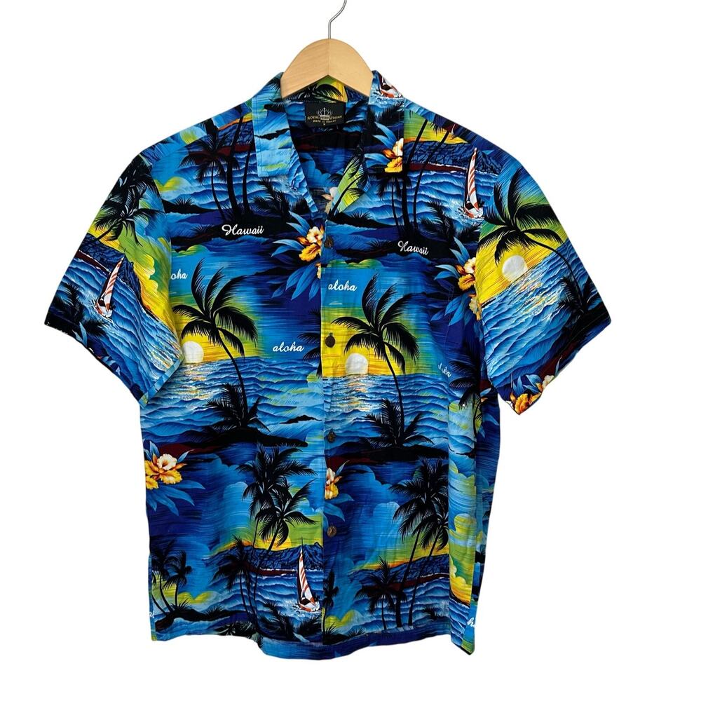 Vintage Royal Creations Hawaiian‎ Camp Shirt Mens Large Hawaiian Island Tropical